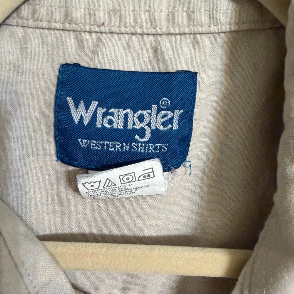 Vintage 90s Wrangler Western Pearl Snap Horse Wagon Print Shirt XL Cowboy Ranch - Picture 7 of 11